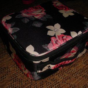 RELAVEL New Travel Makeup Organizer Train case PEONY FLOWERS